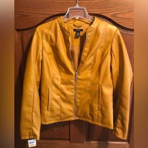 NWT Gold leather jacket 💛
